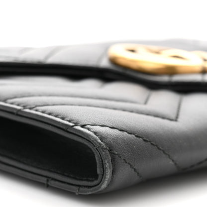 Gucci Calfskin Matelasse Mini GG Marmont Chain Wallet Black 8 of 9