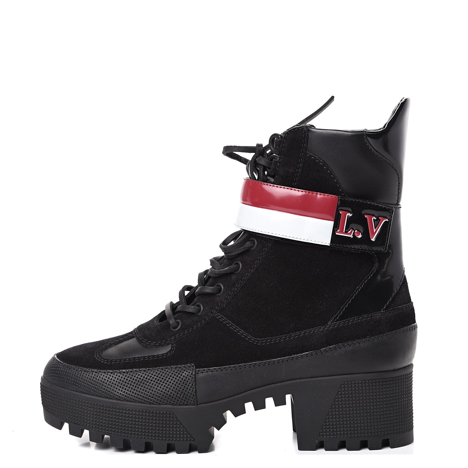 Louis Vuitton Suede Calfskin Laureate Platform Desert Boots 40 Black 1 of 9