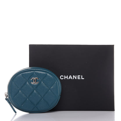 Chanel Caviar Quilted Zip Around Classic Coin Purse Dark Turquoise 8 of 8