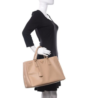 Prada Saffiano Lux Large Tote Sabbia 2 of 15