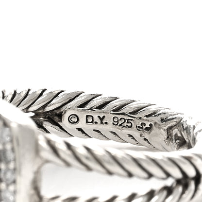 David Yurman Sterling Silver Diamond Black Onyx 7mm Petite Albion Ring 51 5.75 4 of 5