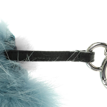 Fendi Fox Mink Rabbit Fur Vitello Flamingo Mini Monster Bag Bug Charm Lagoon Black Multicolor 4 of 5