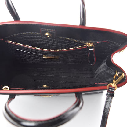 Prada Saffiano Vernice Parabole Tote Black 5 of 9