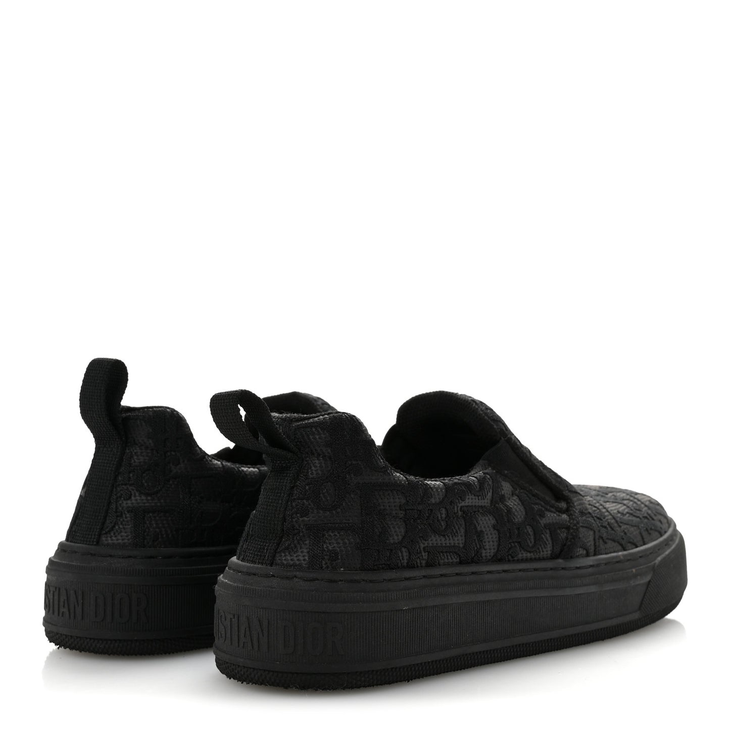 Shiny Technical Fabric Oblique Embroidered Womens Solar Slip On Sneakers 37.5 Black