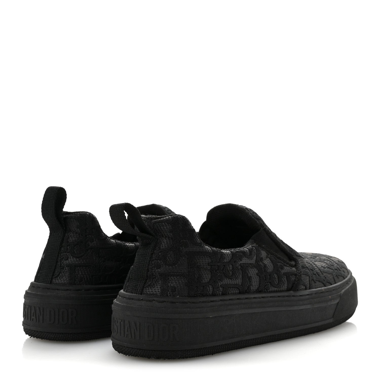 Christian Dior Shiny Technical Fabric Oblique Embroidered Womens Solar Slip On Sneakers 37.5 Black 5 of 9
