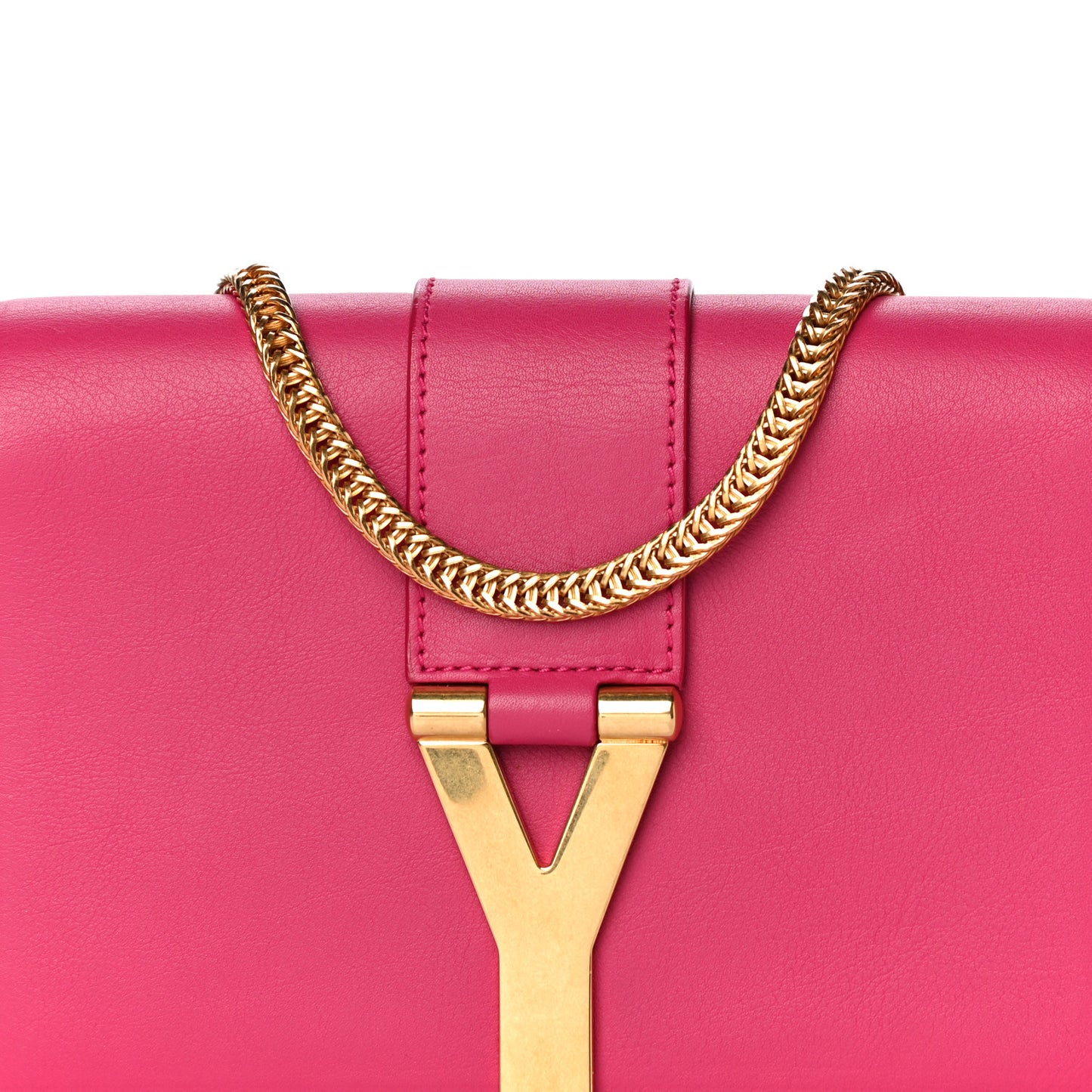 Calfskin Small Classic Y Satchel Fuchsia