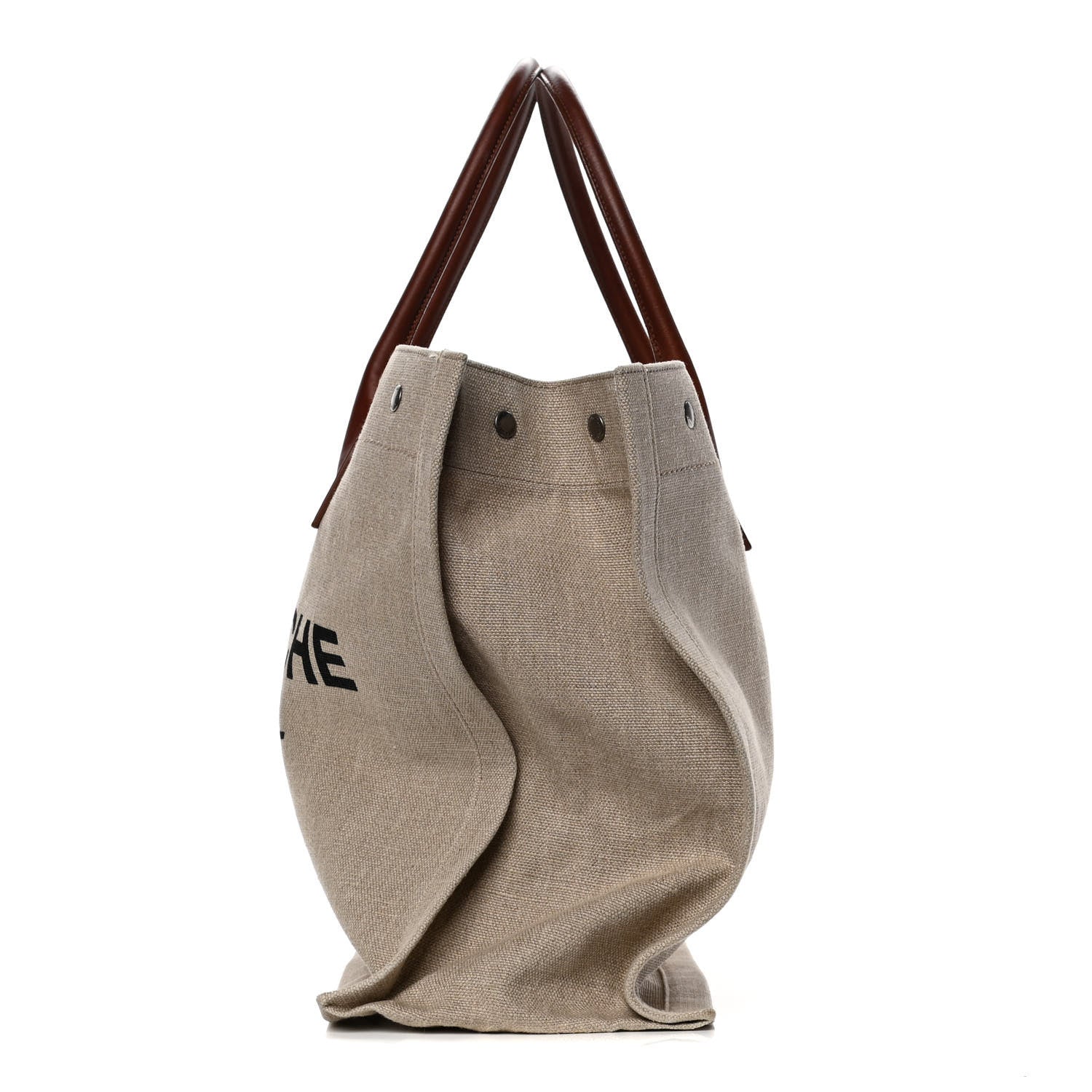 Saint Laurent Linen Calfskin Rive Gauche Tote Tan 9 of 17