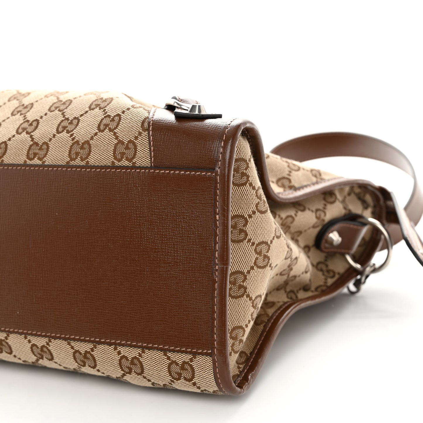 X GUCCI GG Monogram Azalea Calfskin Neo Classic Silver Hardware Medium City Beige Ebony Brown Sugar