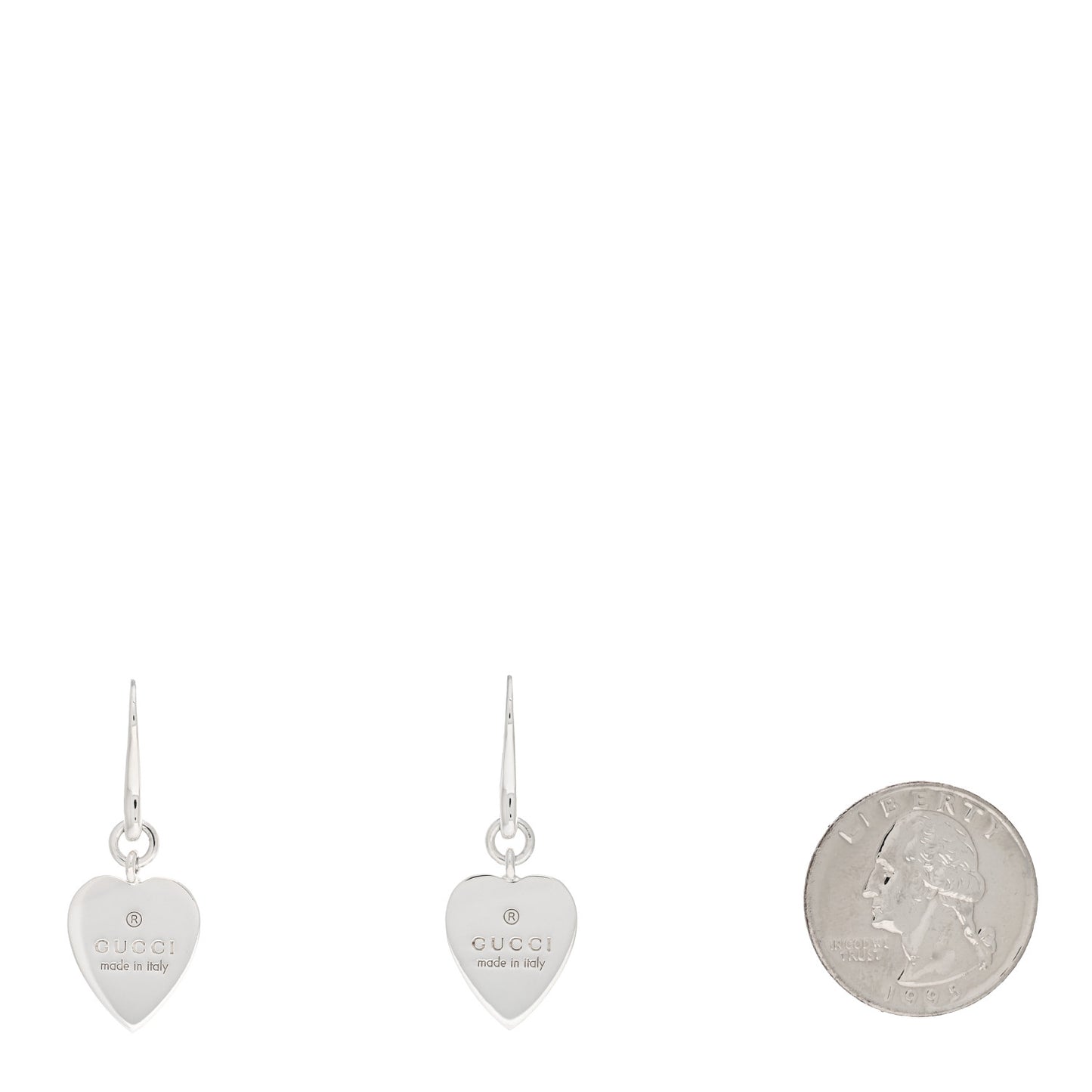 Sterling Silver Trademark Heart Drop Earrings