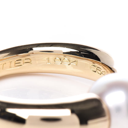 Cartier 18K Yellow Gold Pearl 8mm Cocktail Ring 47 4 7 of 8