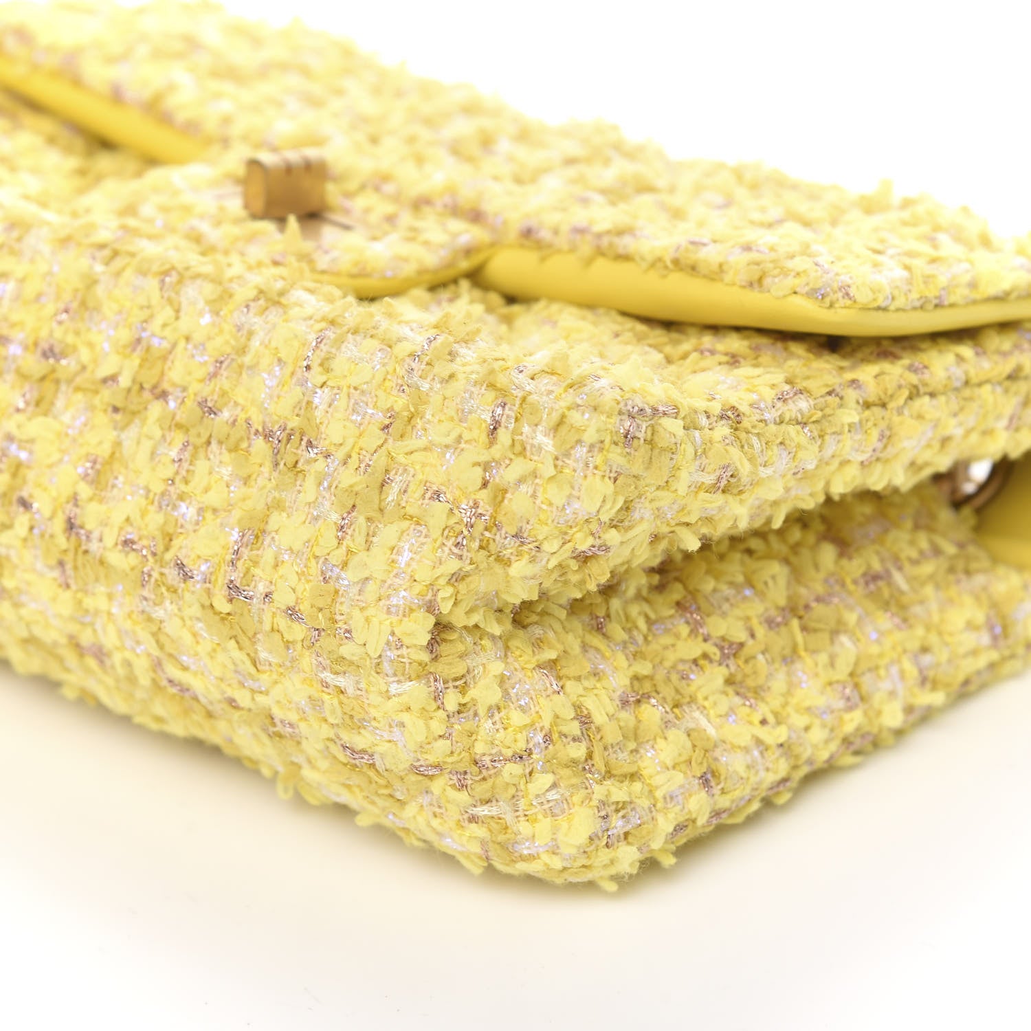 Chanel Tweed Quilted 2.55 Reissue Mini Flap Yellow 9 of 10