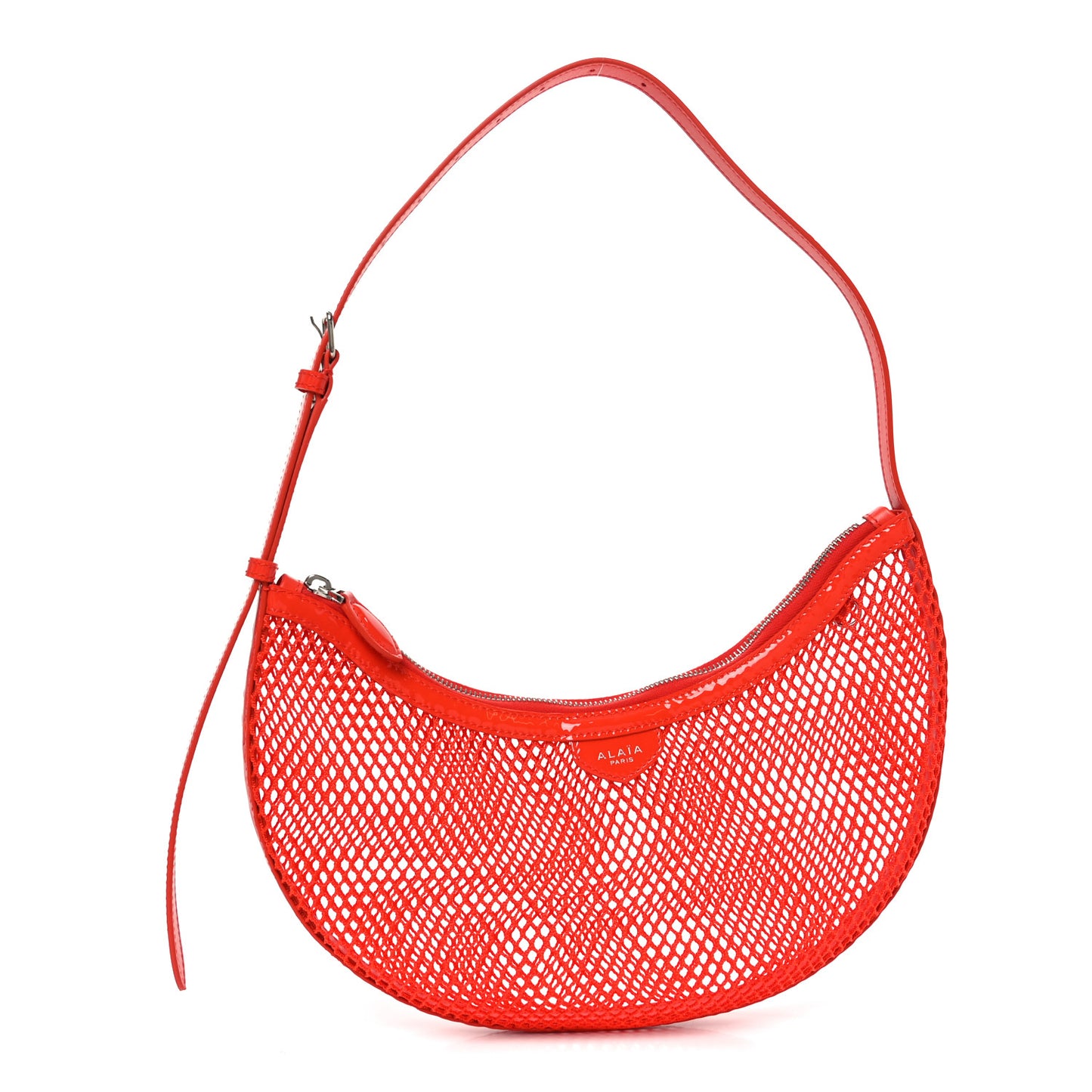 Net Patent Calfskin One Piece Demi Lune Orange