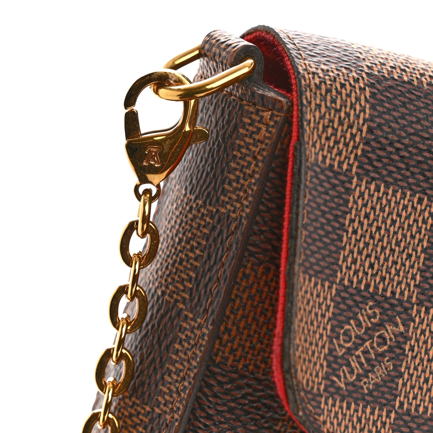 Louis Vuitton Damier Ebene Pochette Felicie Chain Wallet 11 of 15