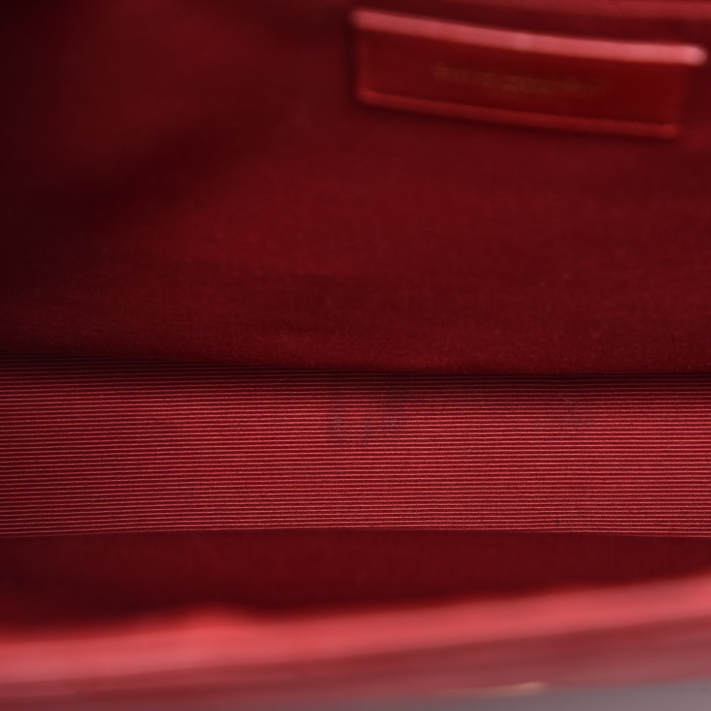 Lambskin Matelasse Chevron Large Monogram Satchel Red