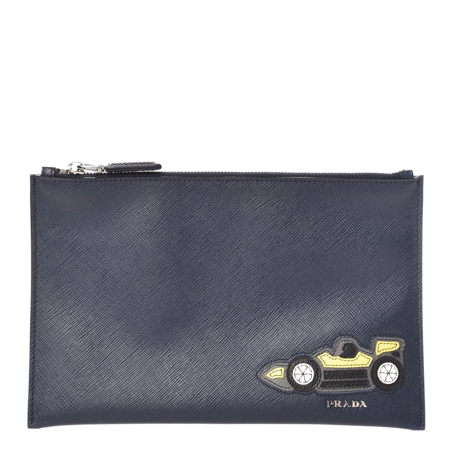 Prada Saffiano Race Car Flat Pouch Baltico 1 of 11