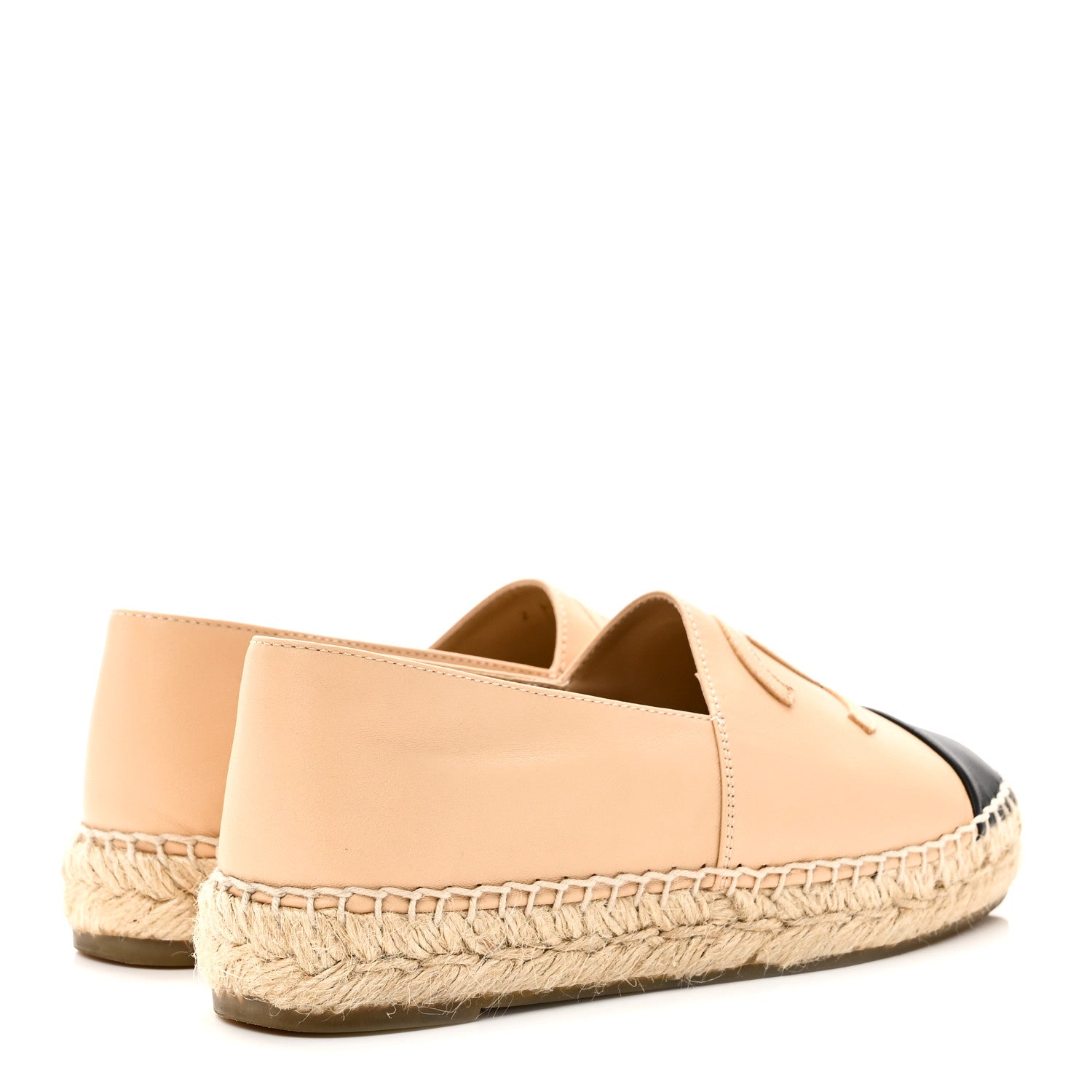 Chanel Lambskin CC Espadrilles 35 Beige Black 5 of 10