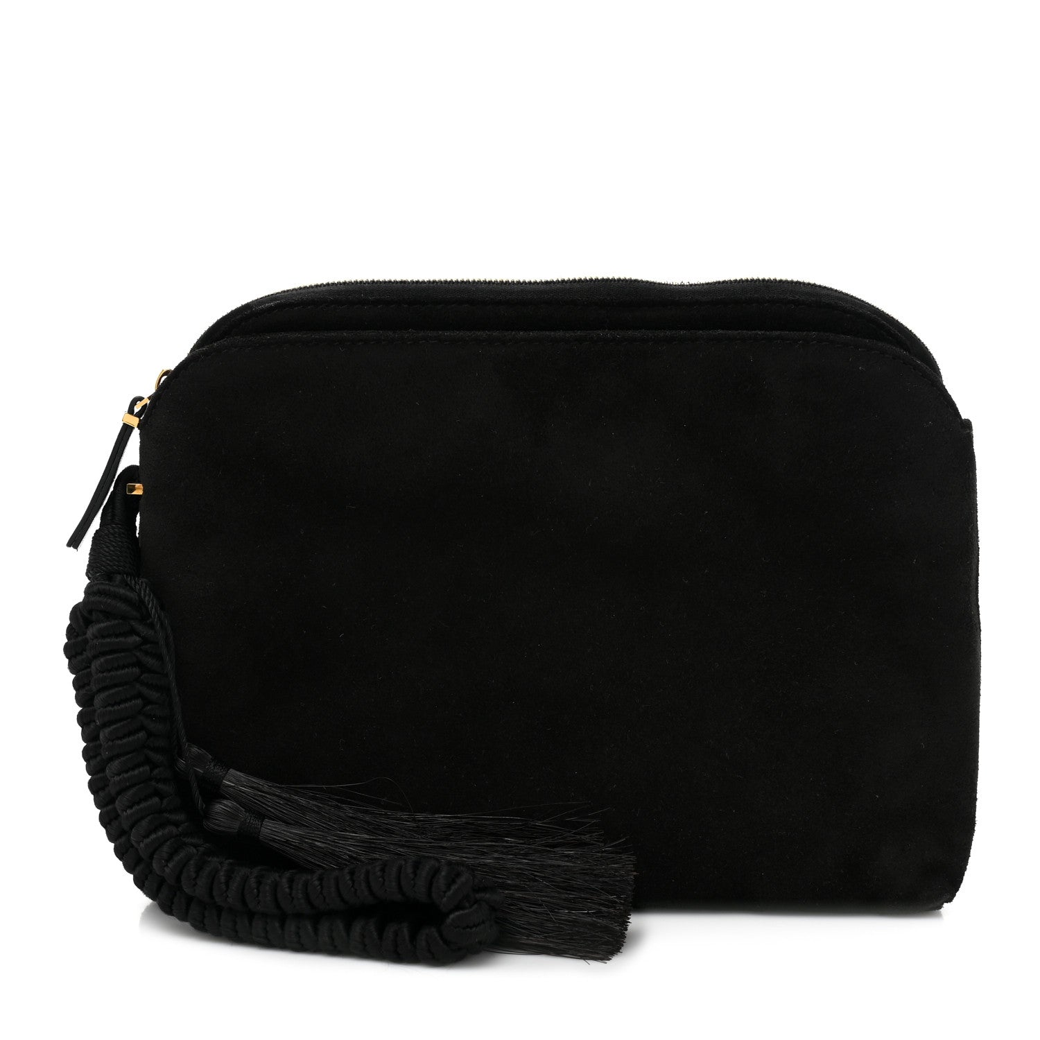 The Row Suede Horsehair Tassel Wristlet Black 1 of 13