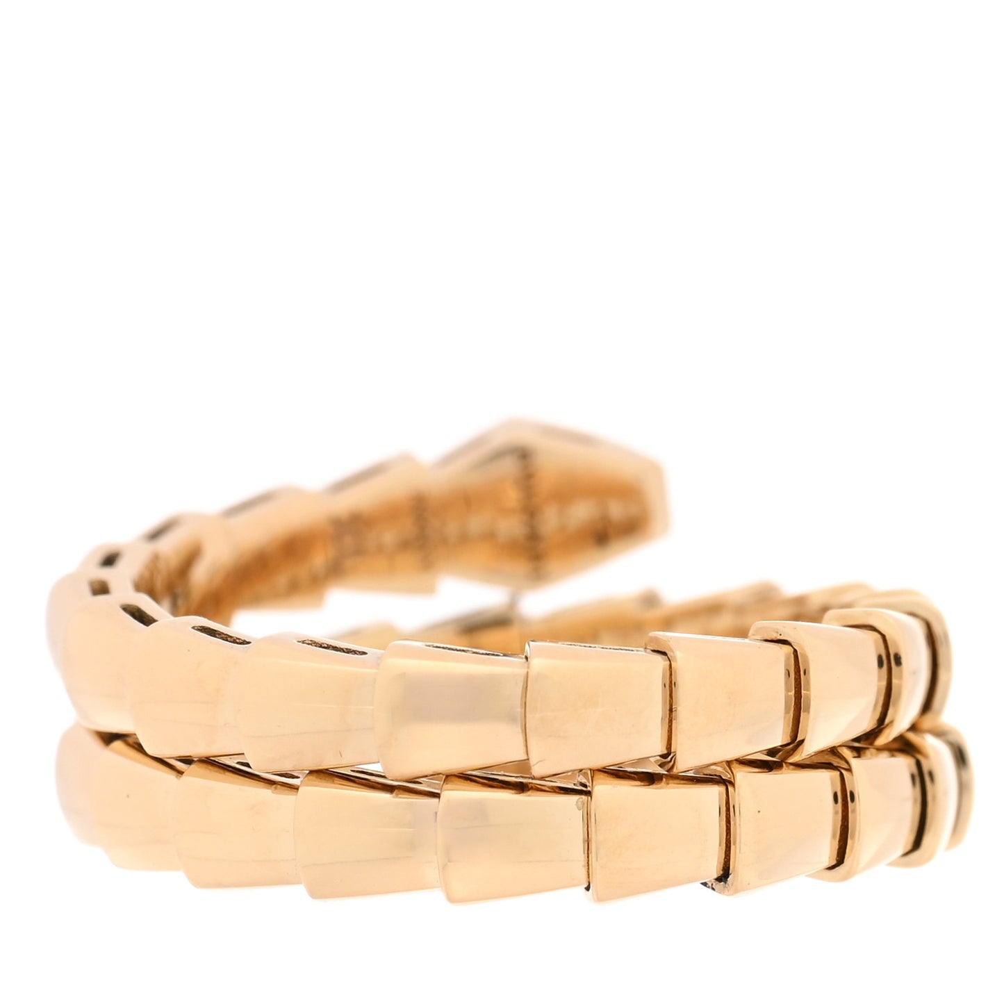 18K Yellow Gold Diamond Serpenti Viper Wrap Ring XL