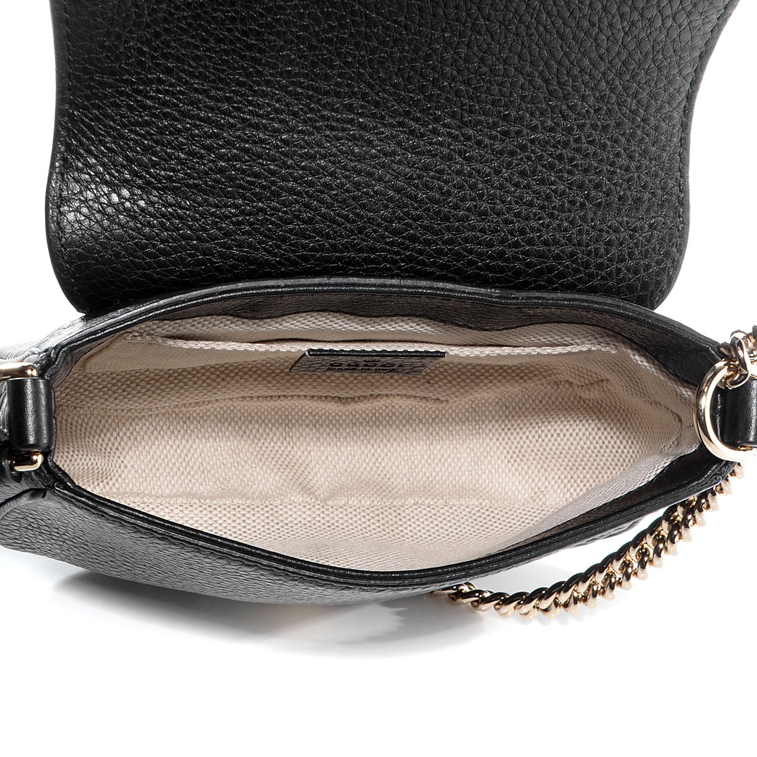 Gucci Pebbled Calfskin Small Soho Flap Crossbody Black 5 of 9