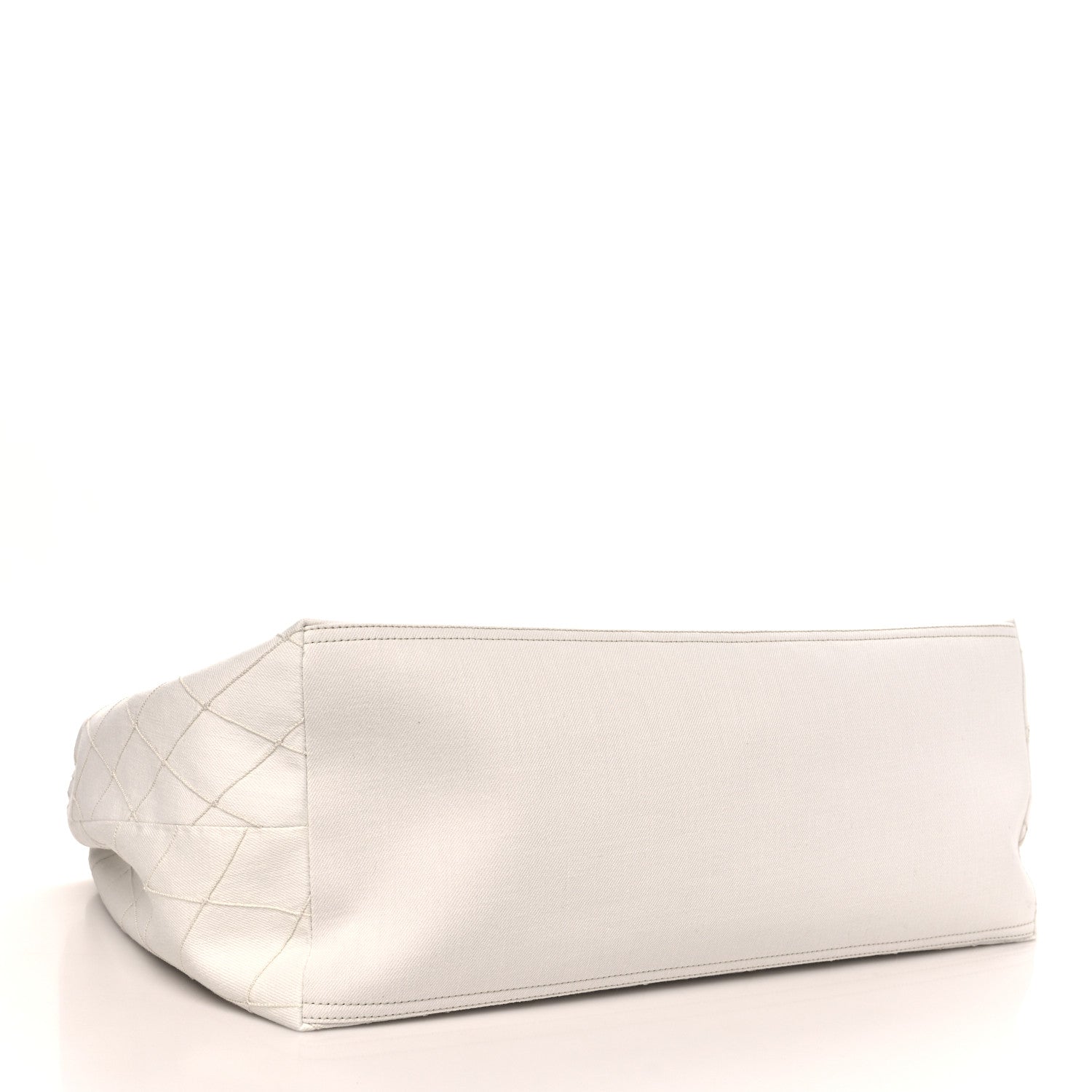Chanel Denim Calfskin Quilted Coco Beach Small Shopping Tote White Black 8 of 21