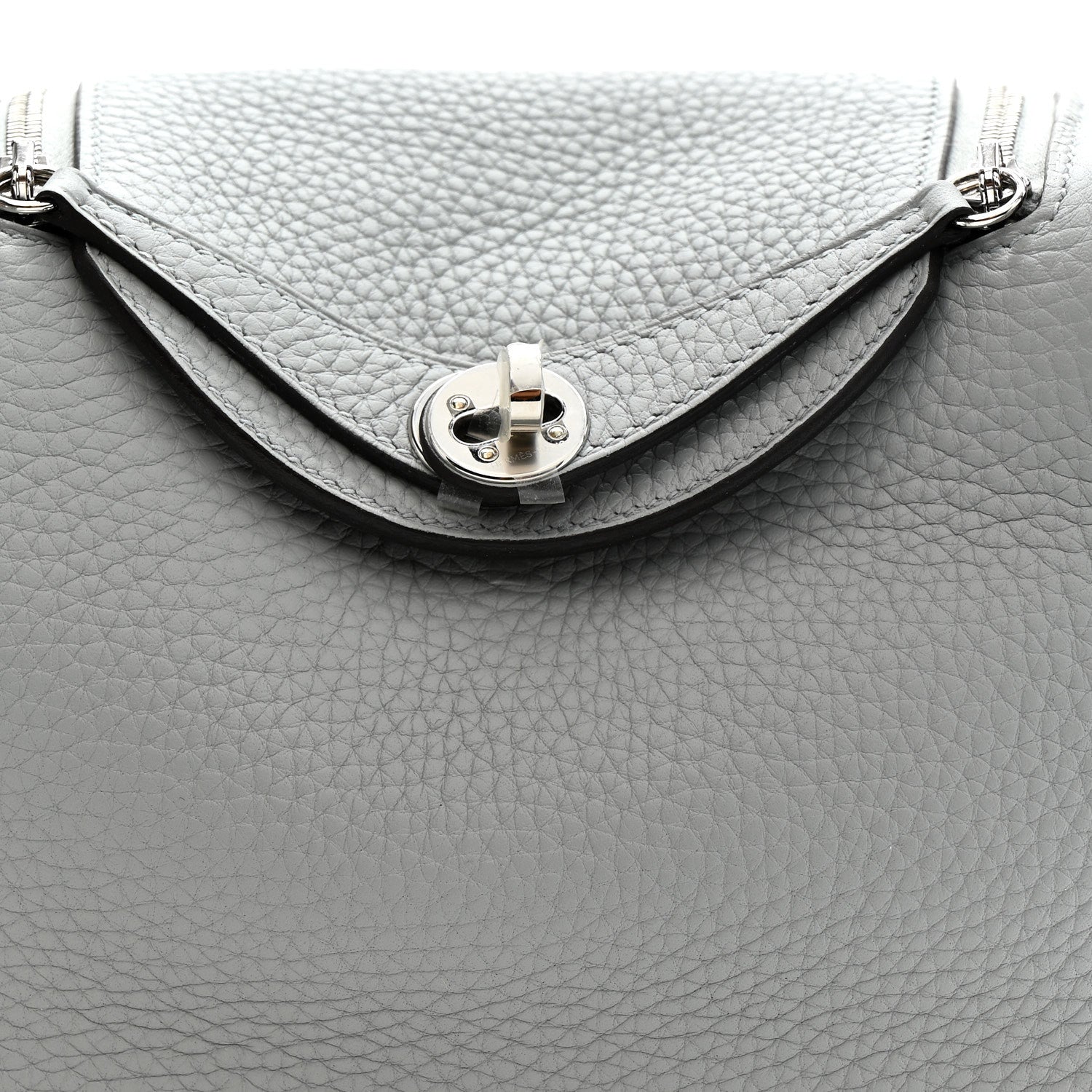 Hermes Taurillon Clemence Mini Lindy 20 Bleu Pale 8 of 11