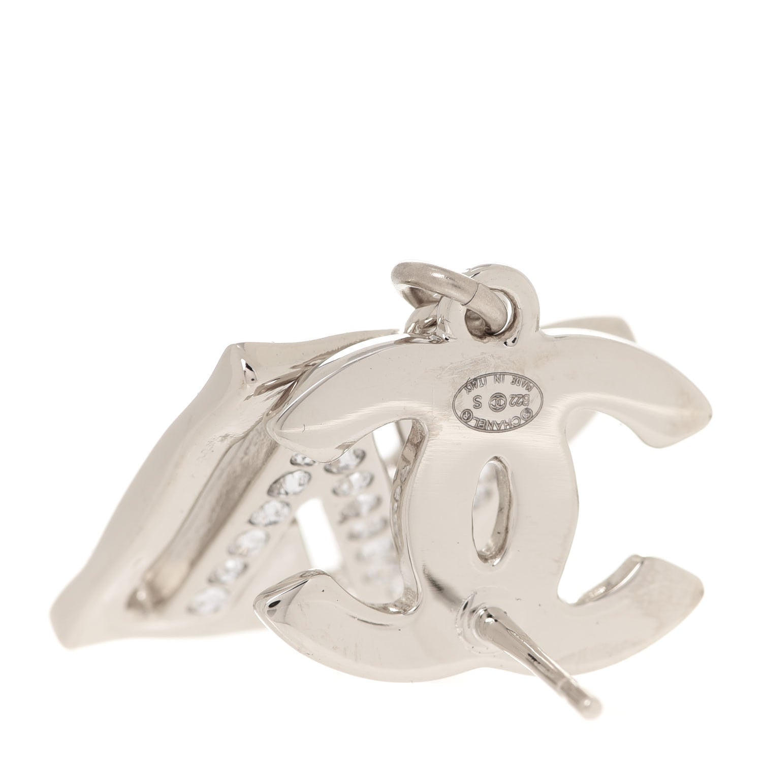 Chanel Crystal CC No 5 Drop Earrings Silver 4 of 5