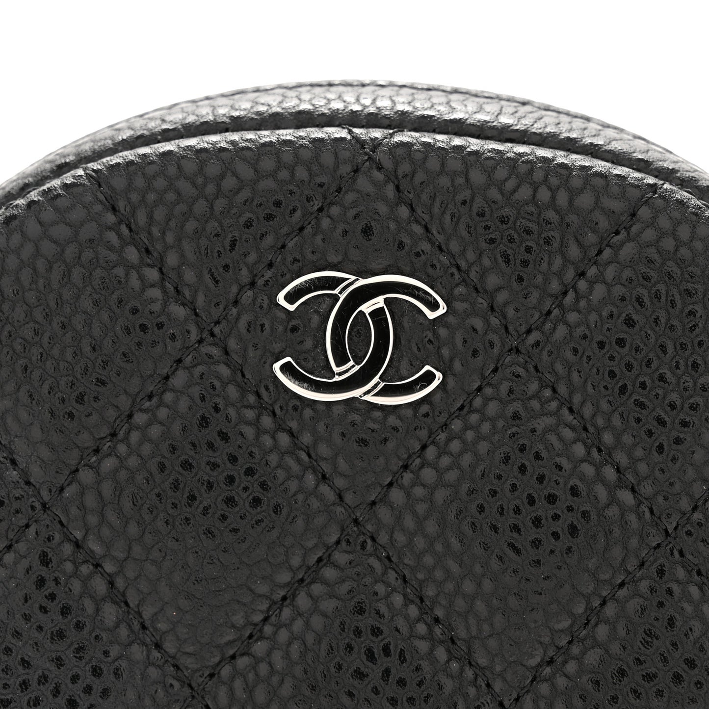 Caviar Quilted Zip Around Classic Coin Purse Black