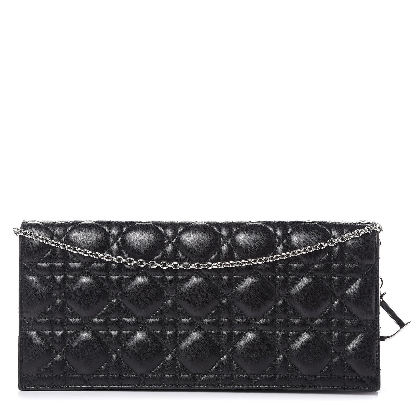 Lambskin Cannage Lady Dior Convertible Clutch Black