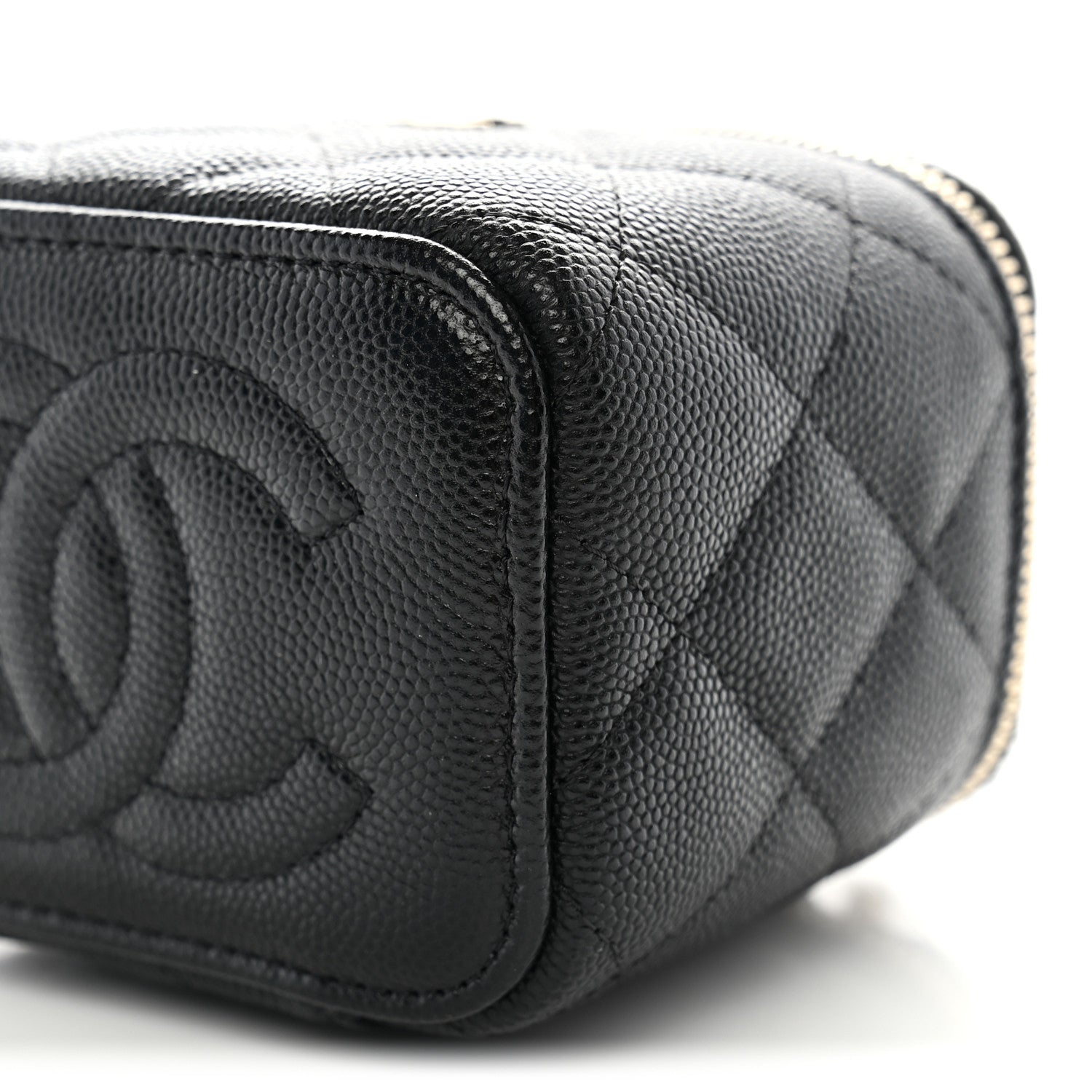 Chanel Caviar Quilted CC Mini Vanity Case With Chain Black 10 of 10
