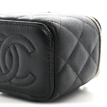 Chanel Caviar Quilted CC Mini Vanity Case With Chain Black 10 of 10
