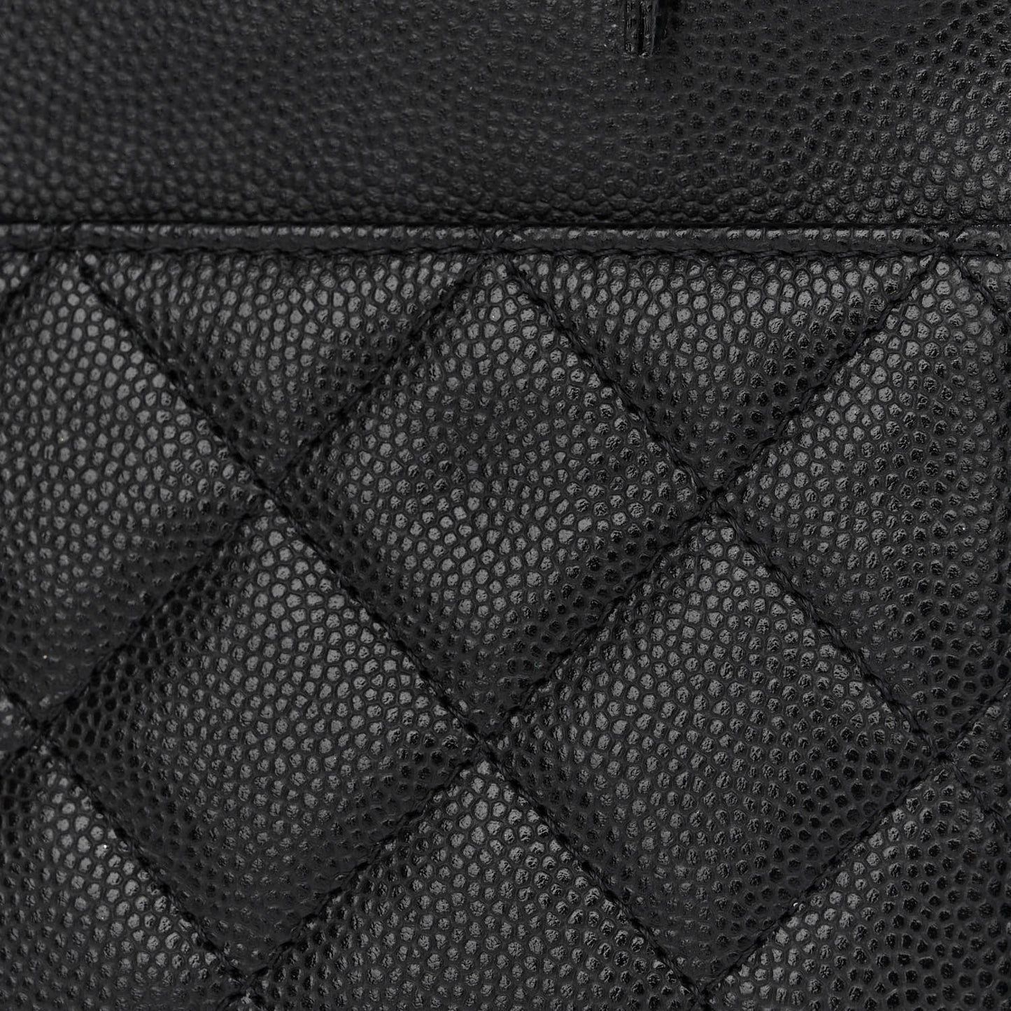 Caviar Quilted Crystal CC Wallet On Chain WOC Black