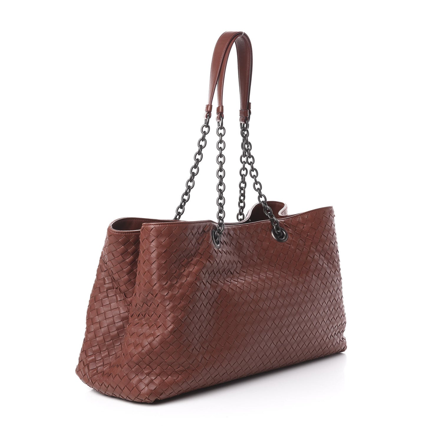 Nappa Intrecciato Large Classic Chain Strap Tote Canyon