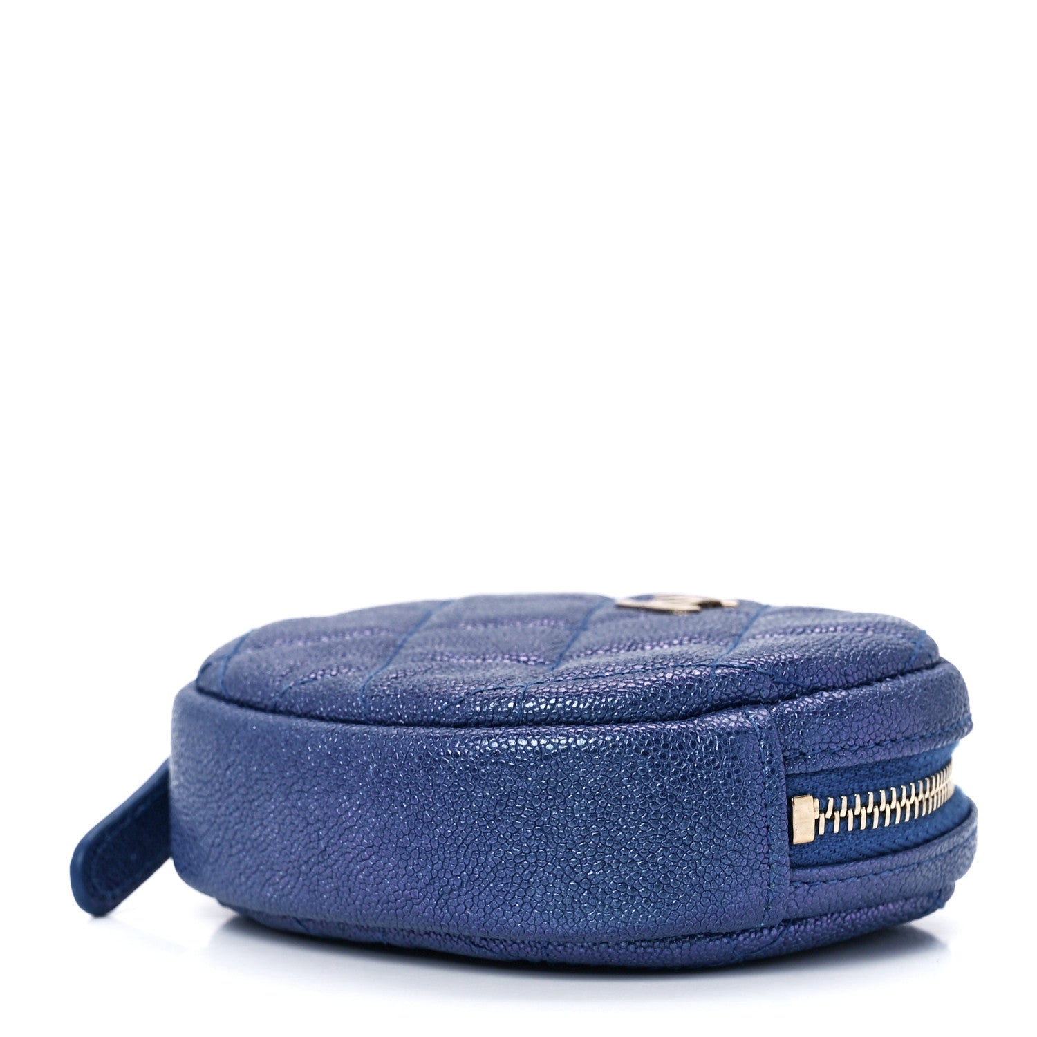 Chanel Iridescent Caviar Quilted Zip Around Classic Coin Purse Blue 9 of 11