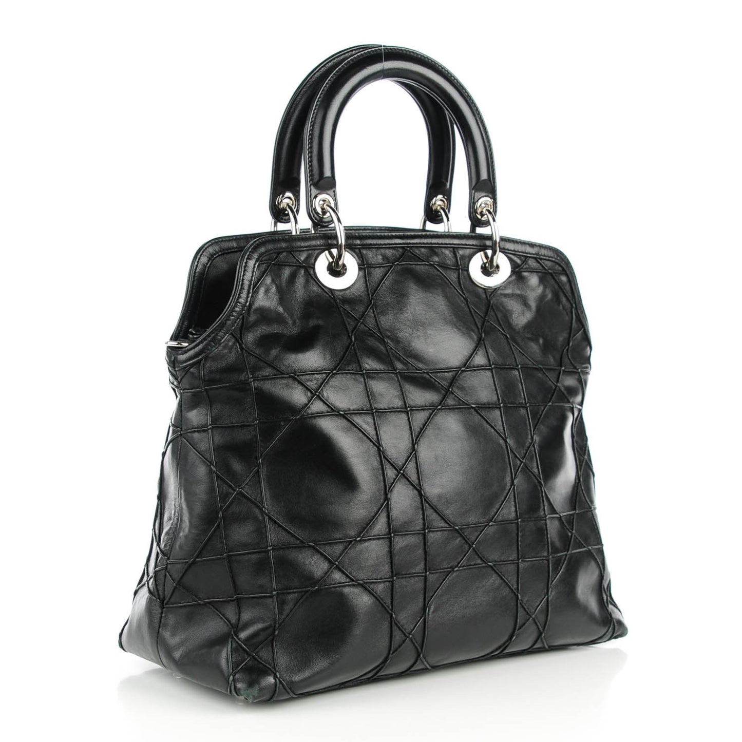 Lambskin Cannage Medium Granville Tote Black