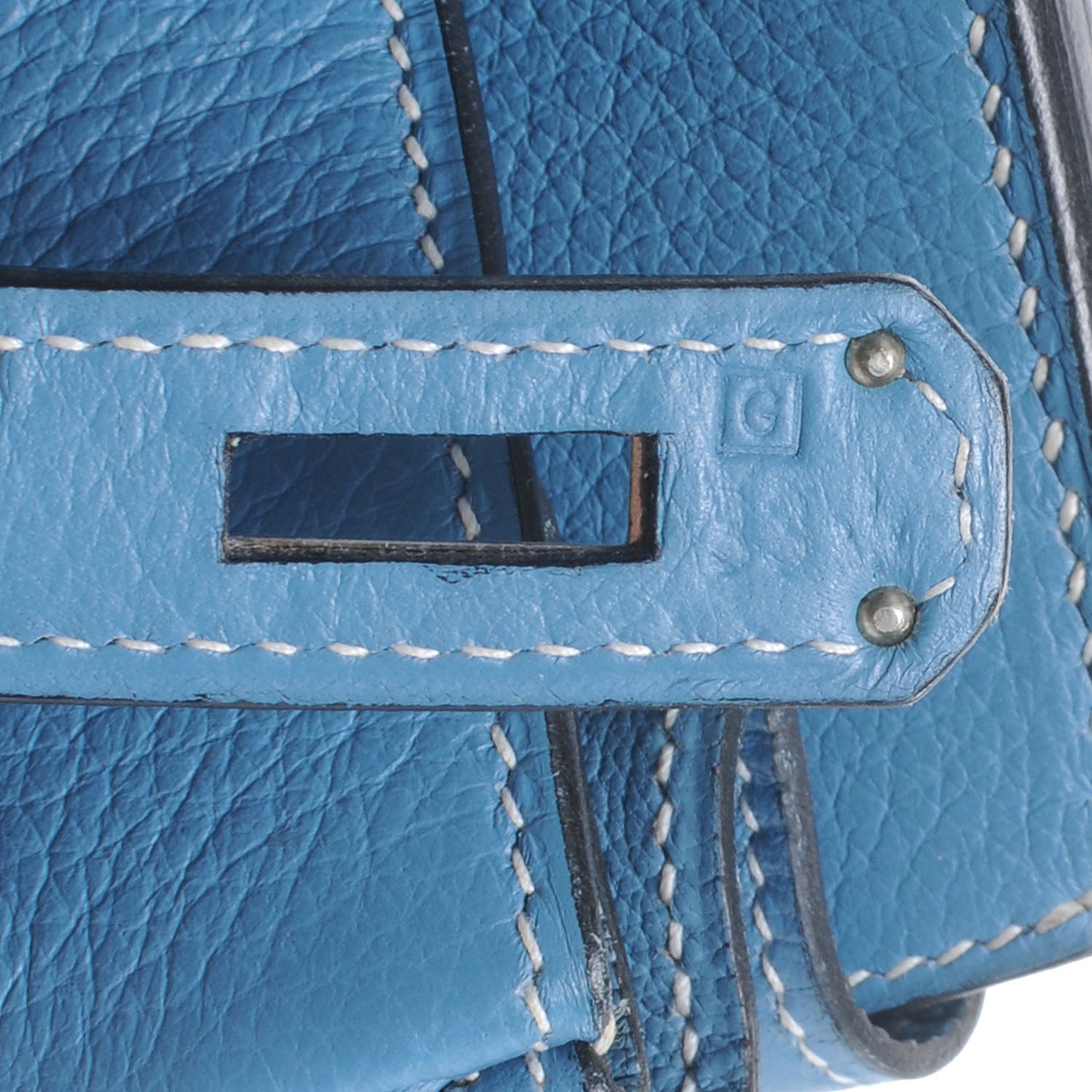 Hermes Taurillon Clemence Birkin 35 Blue Jean 8 of 11