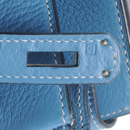 Hermes Taurillon Clemence Birkin 35 Blue Jean 8 of 11