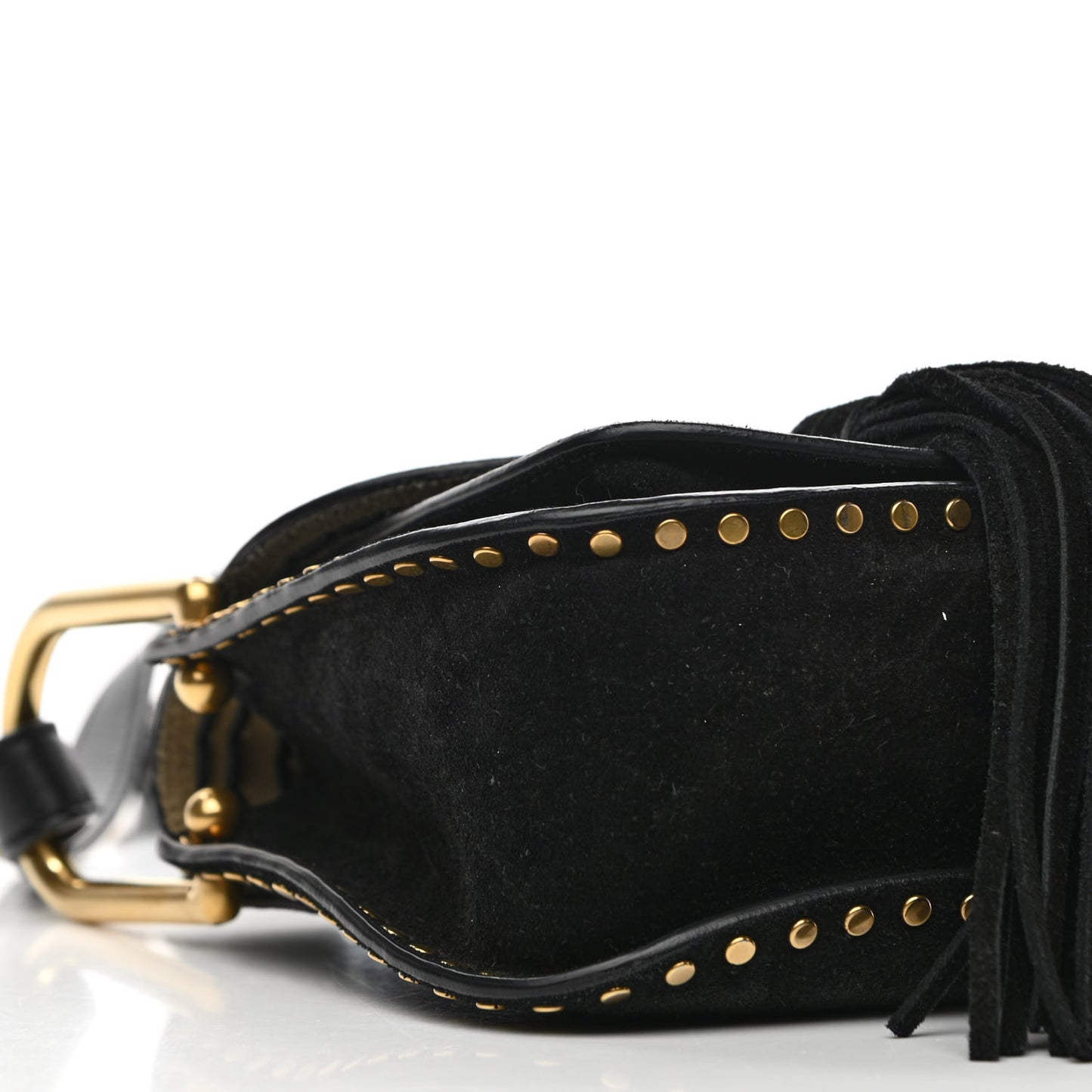 Suede Calfskin Braided Mini Hudson Shoulder Bag Black