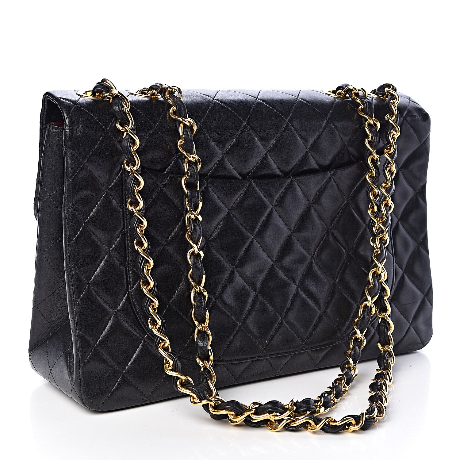 Chanel Lambskin Quilted XL Jumbo Single Flap Black 3 of 11