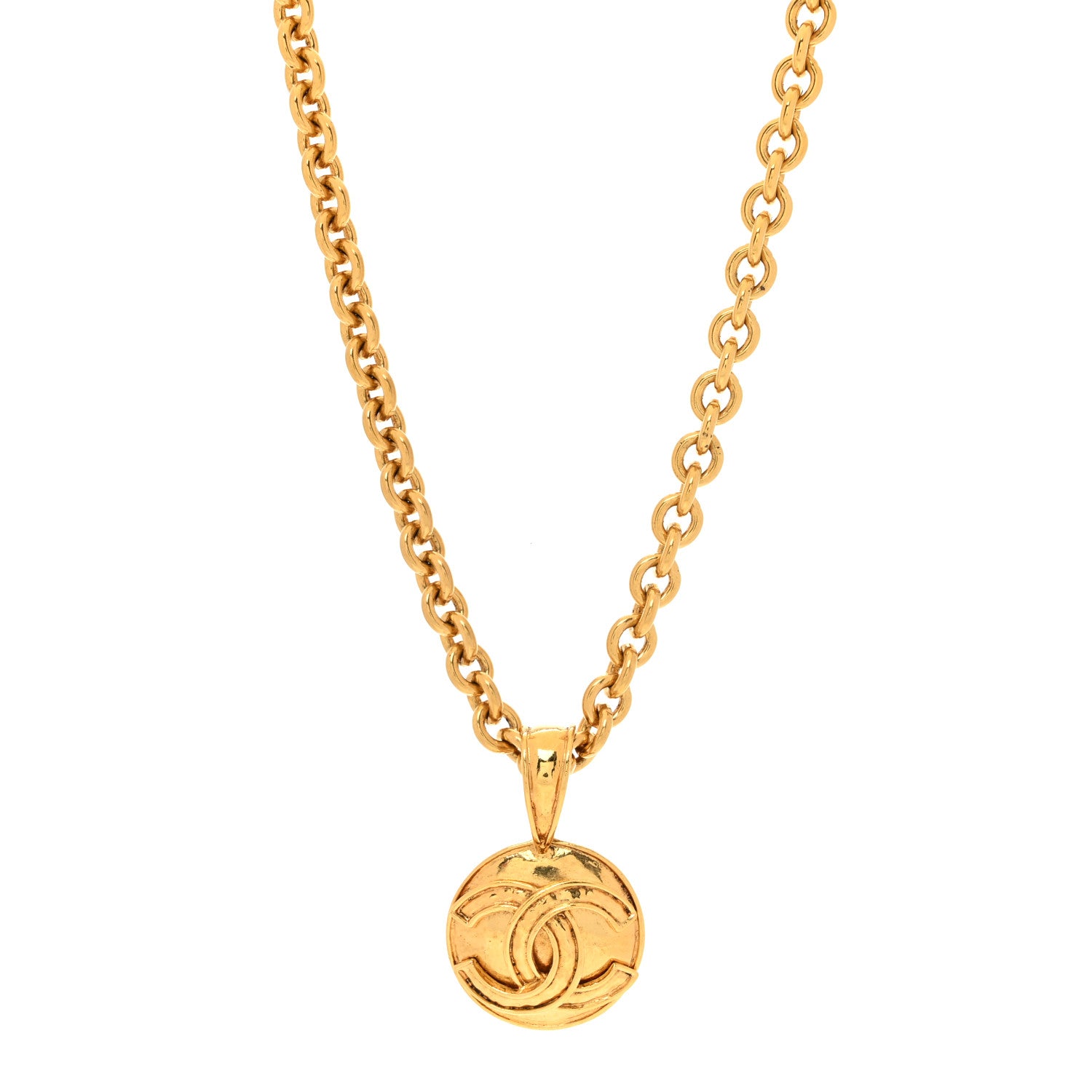 Chanel Metal CC Chain Pendant Necklace Gold 1 of 6