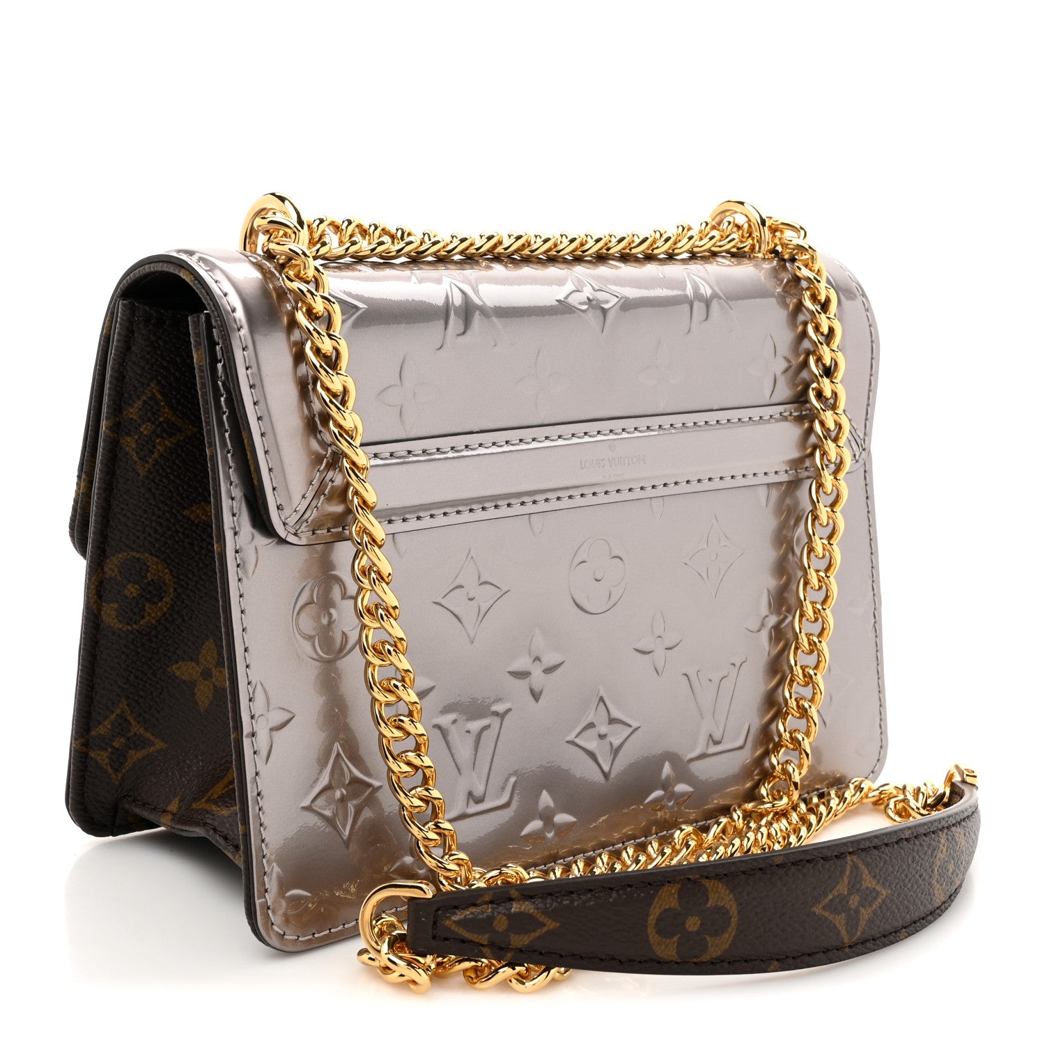 Louis Vuitton Vernis Epi Monogram Wynwood Metallic Taupe Grey 3 of 9
