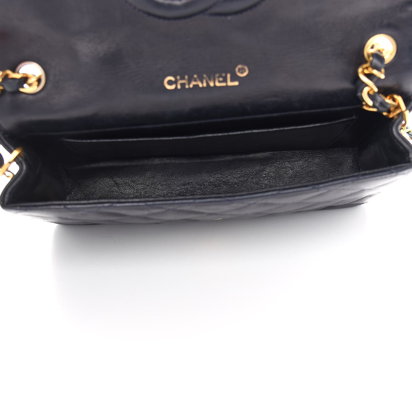 Lambskin Quilted Single Flap Black