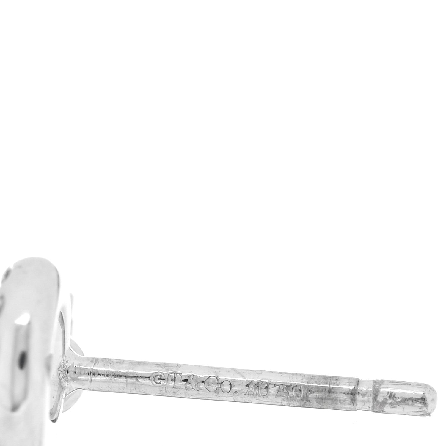 Tiffany 18K White Gold Diamond Mini Key Earrings 4 of 4