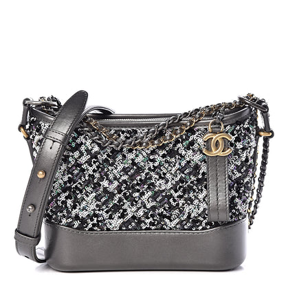 Chanel Sequin Calfskin Small Gabrielle Hobo Black 1 of 10