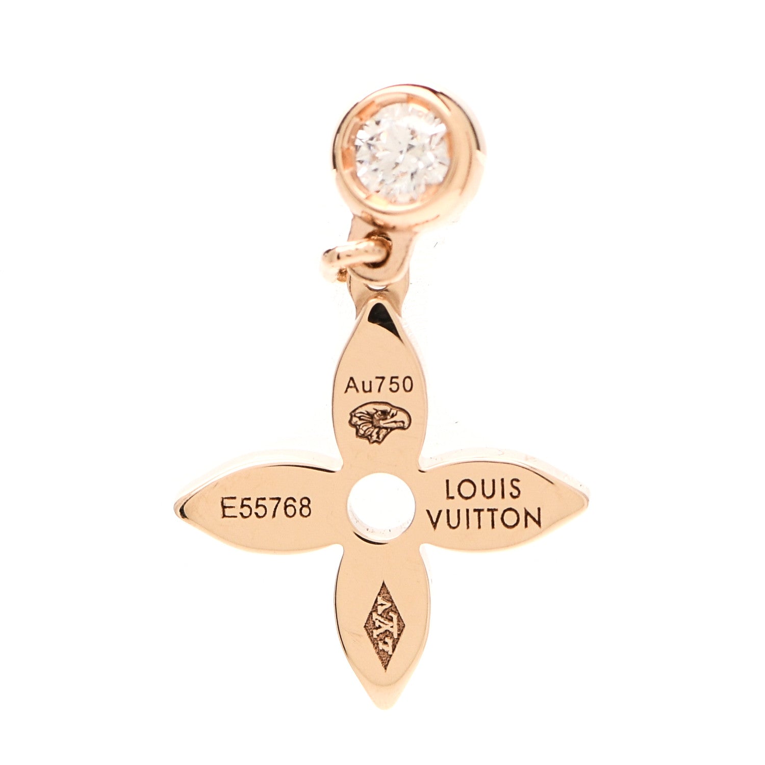 Louis Vuitton 18K Rose Gold Diamond Idylle Blossom Monogram Single Stud Earring 3 of 5
