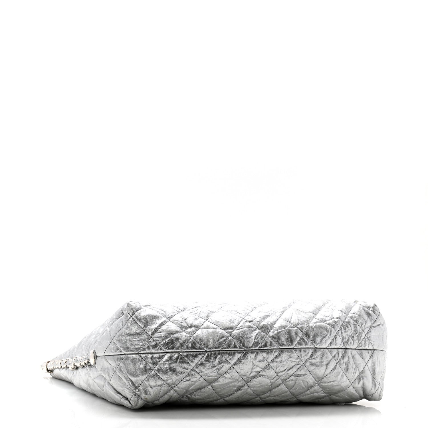 Chanel Metallic Crackled Calfskin Quilted Large Big Bang Hobo Silver 4 of 13