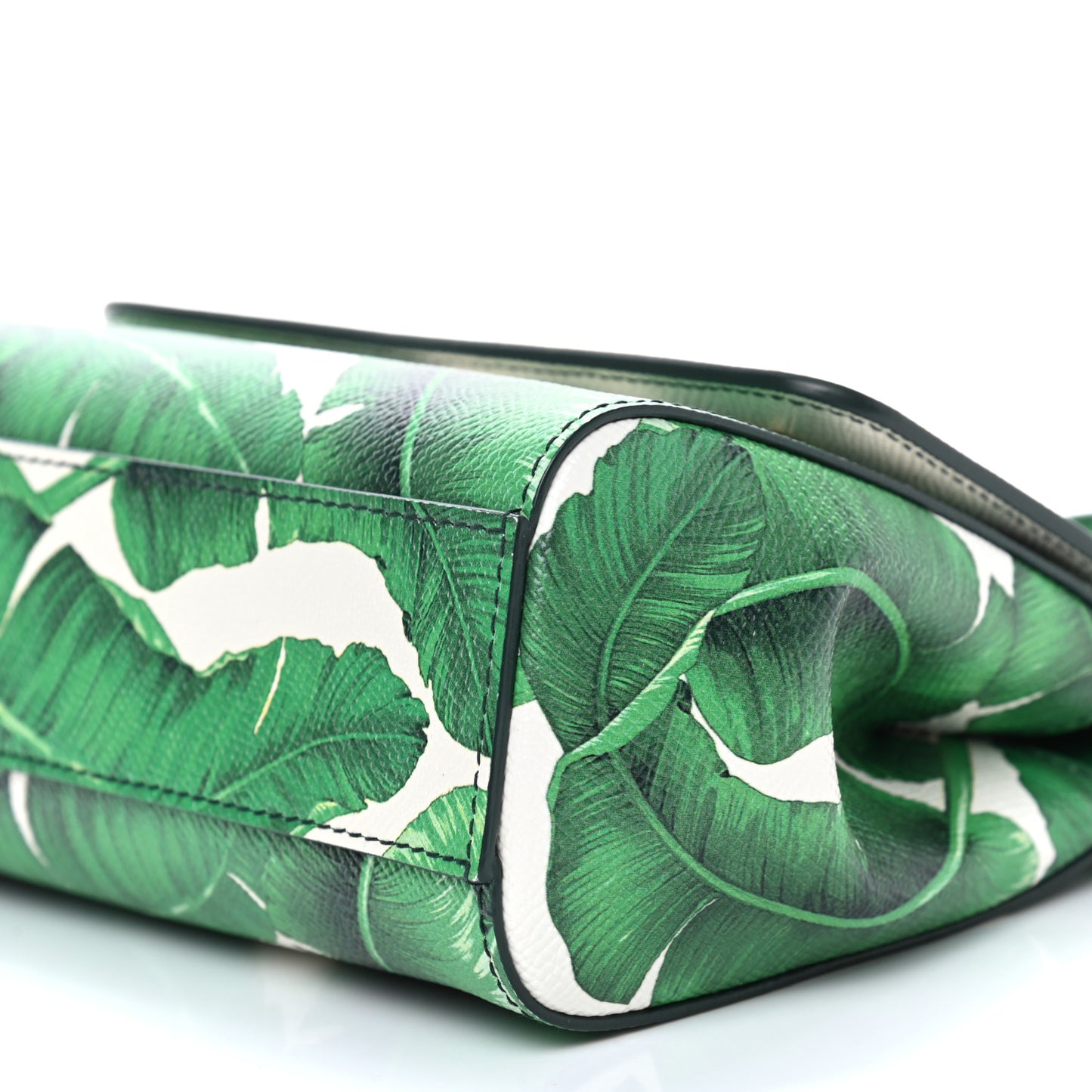 Dauphine Banana Leaf Print Small Miss Sicily Satchel Green White