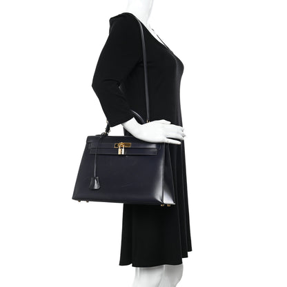 Hermes Box Kelly Sellier 32 Bleu Marine 2 of 14