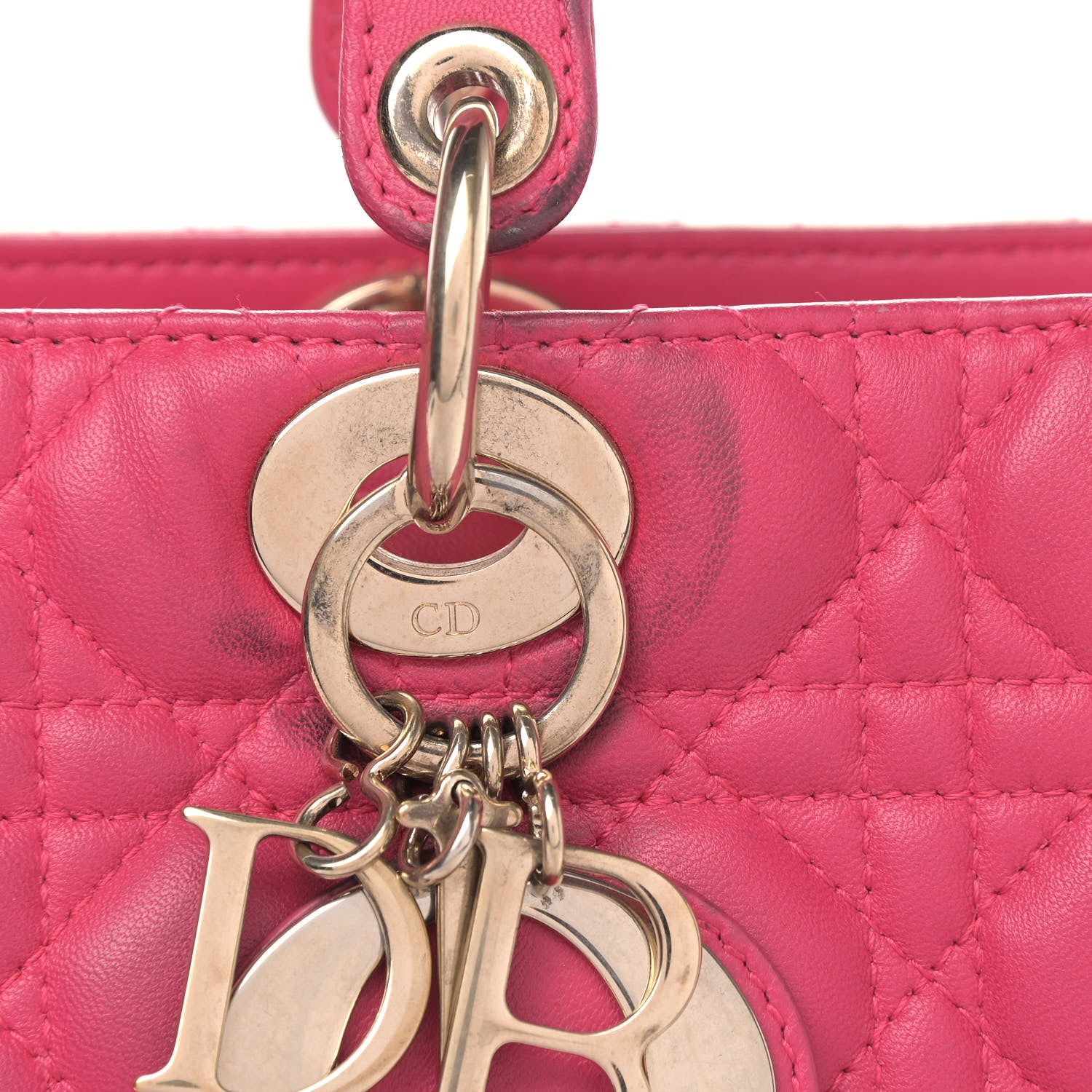 Christian Dior Lambskin Cannage Large Lady Dior Fuchsia 5 of 12