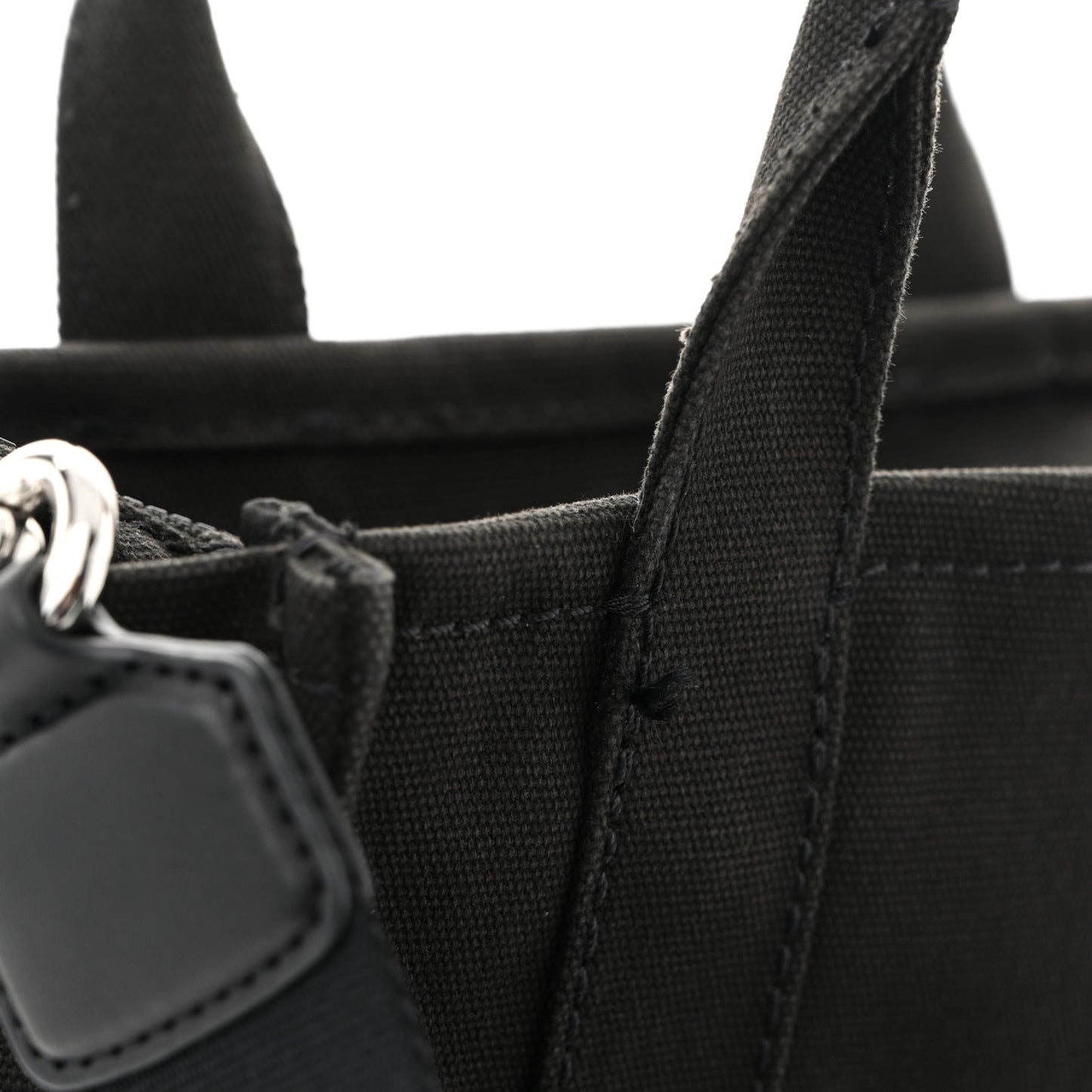 Cotton Canvas Small The Traveler Tote Bag Black