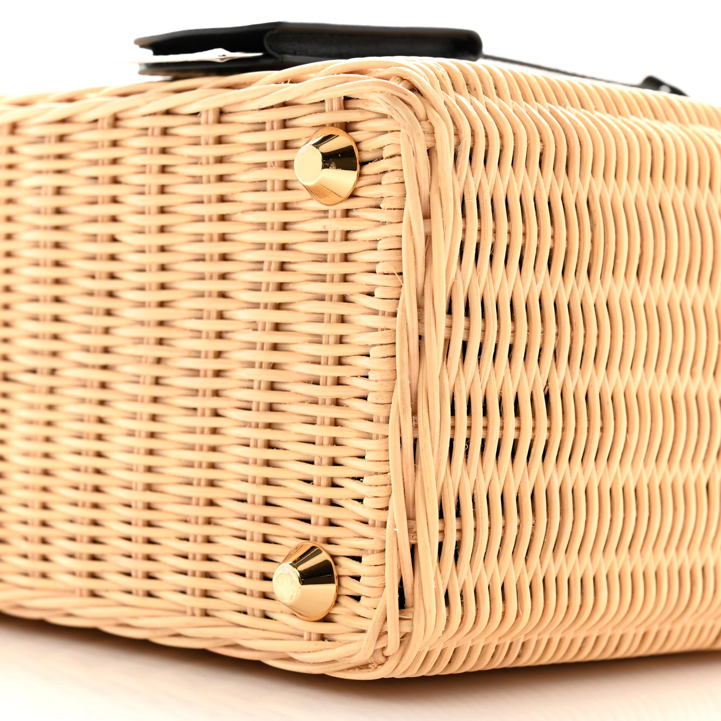 Wicker Canvas Tote Naturale Black
